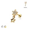 MULTI CZ STAR TOP THREADLESS (PUSH IN) 316L SURGICAL STEEL LABRET SET